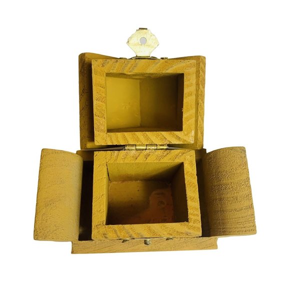 Vtg Rustic Wood Handmade Noah’s Ark Birdhouse Trinket Box Farmhouse Decor - Picture 11 of 14